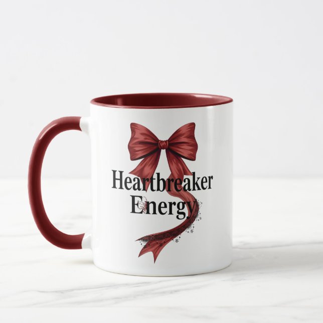 Mug Coquette Baddie Aesthetic with Red Ribbon (Gauche)