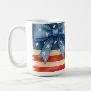 Mug Coquette Bow American Flag 4 juillet
