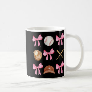 Mug Coquette Bow Baseball Mama Baseball Maman Mères Da