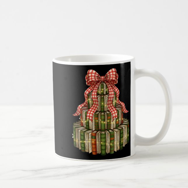 Mug Coquette Bow Christmas Books Xmas Tree Librarian  (Droite)