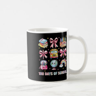 Mug Coquette Bow Enseignant Étudiant 100 Jours D'École