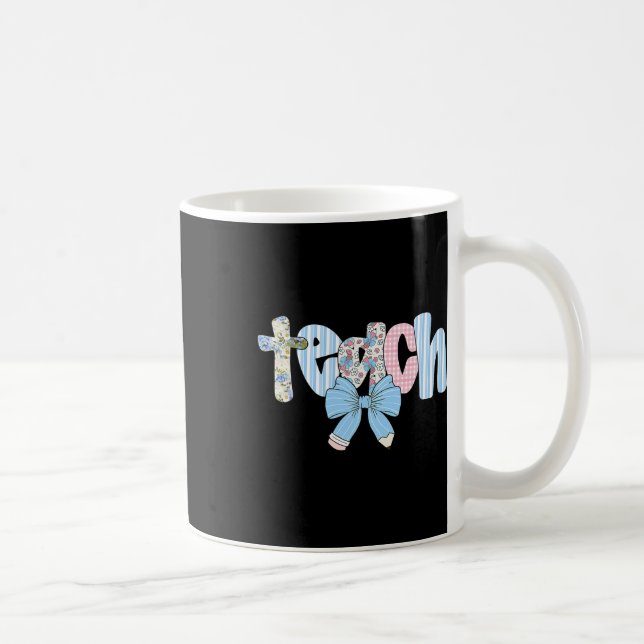 Mug Coquette Bow Enseignant Joyeux Premier Jour Retour (Droite)
