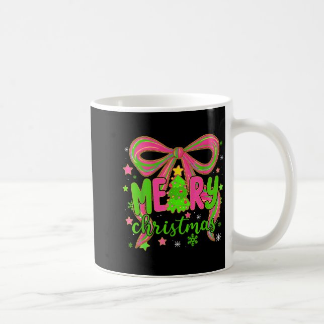 Mug Coquette Bow Merry Christmas Tree Xmas Holiday Gir (Droite)