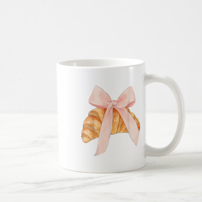 Mug Coquette Bow Rose Croissant Cuisine Baking Baker P (Droite)