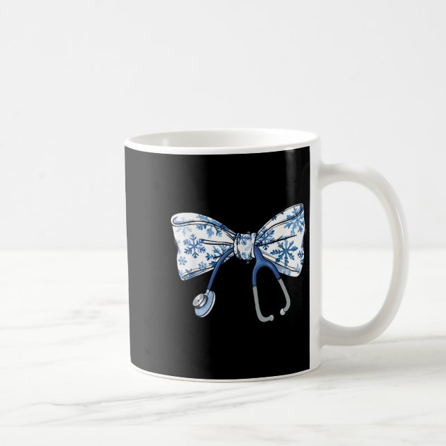 Mug Coquette Bow Stethoscope Infirmière Noël Noël Noël (Droite)