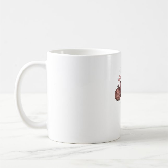 Mug Coquette Citrouille rose Chat classique T-shirt (Gauche)