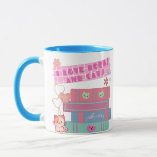 Mug Coquette de livres - J'aime les livres et les chat