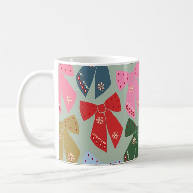 Mug Coquette des vaches de Noël rétro (Gauche)