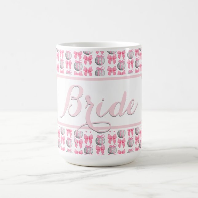 Mug Coquette Disco Balls Pink Bows Mariage Bride Cadea (Centre)
