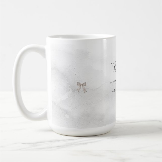 Mug Coquette noire élégante minimaliste 50 ans (Gauche)