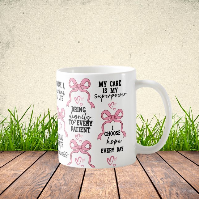 Mug Coquette Pink Bow Nurse Gift, RN Graduation (Créateur téléchargé)