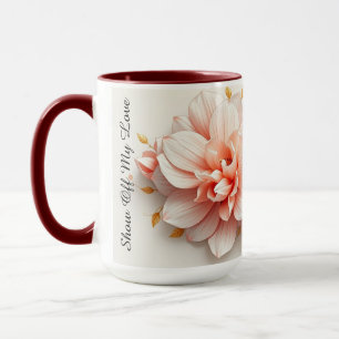 Mug Coquette Rococo Floral Luxueux Cœur Rose