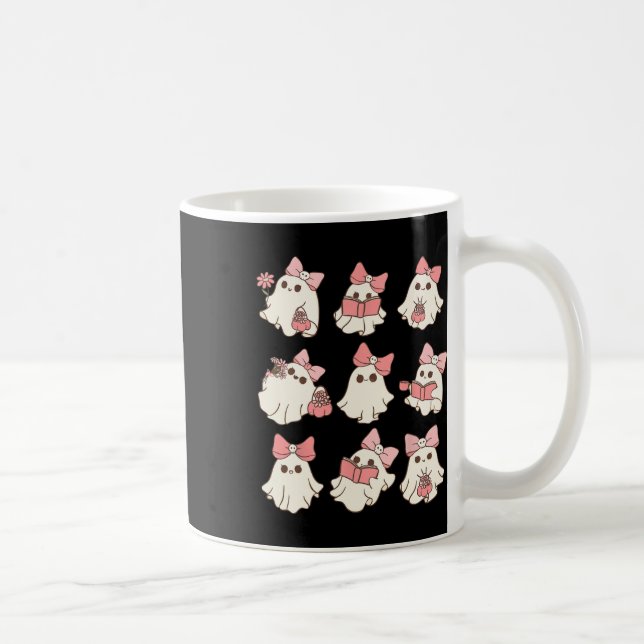 Mug Coquette rose Bow mignonne Ghost Halloween Mers Éf (Droite)