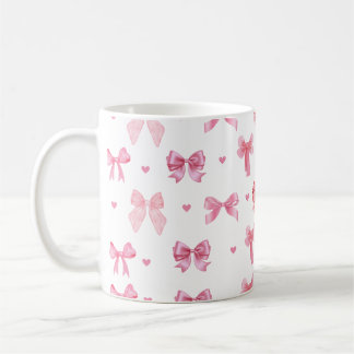 Mug Coquette rose Motif mignonne Girl Ruban