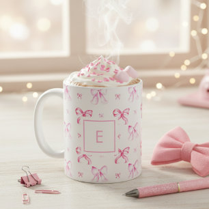 Mug Coquette Rose Ruban Pré-nom Féminin