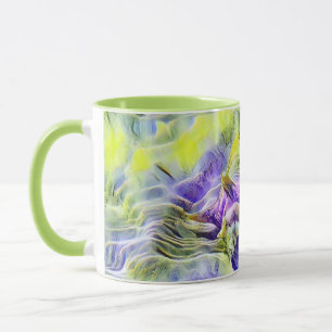Mug Coquillage bleu mer violet aquarelle peinture