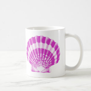 Mug Coquillage - orchidée et blanc