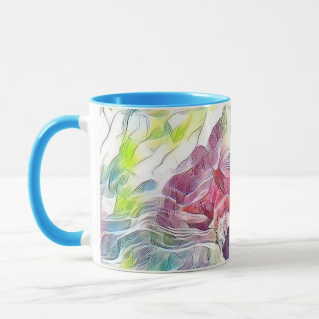 Mug Coquillage rose dans la peinture d'aquarelle de me (Gauche)