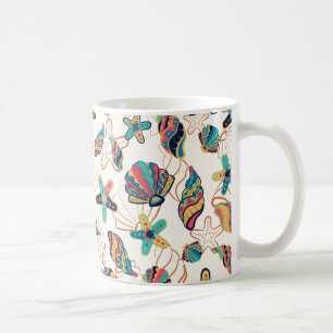 Mug Coquillages colorés sans couture motif