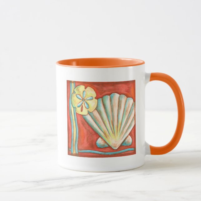 Mug Coquillages Rustiques Orange (Droite)