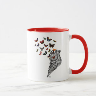 Mug Coquille de conque et papillons 2