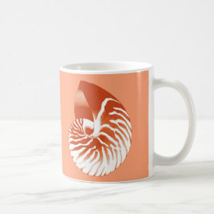 Mug Coquille de nautile - terre cuite et blanc