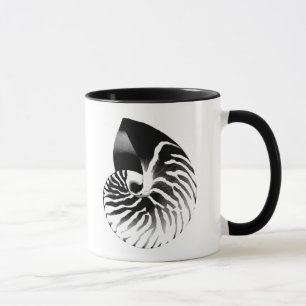 Mug Coquille de Nautilus - noir, gris et blanc