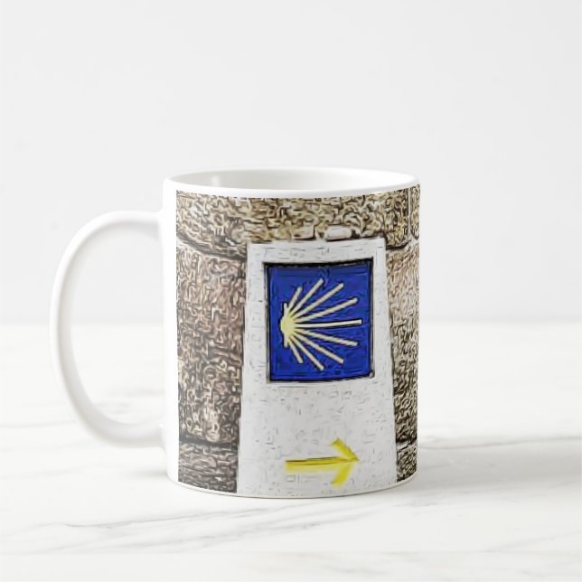Mug Coquille de pétoncle Arrow Camino de santiago Café (Gauche)