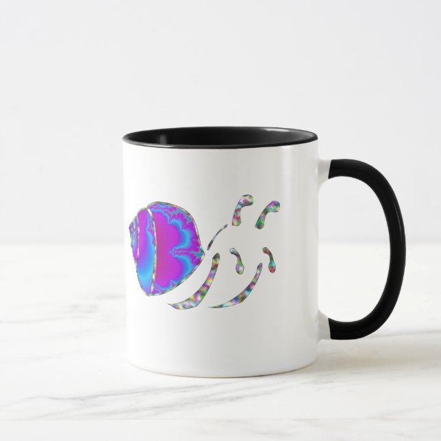 Mug Coquille d'escargot fractée bleue et violette (Droite)
