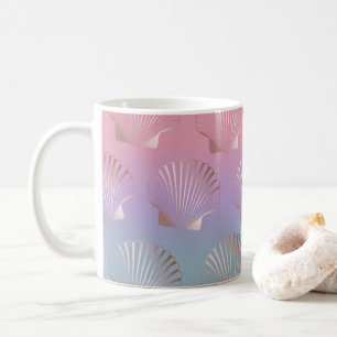 Mug Coquille en or rose motif dégradé coloré