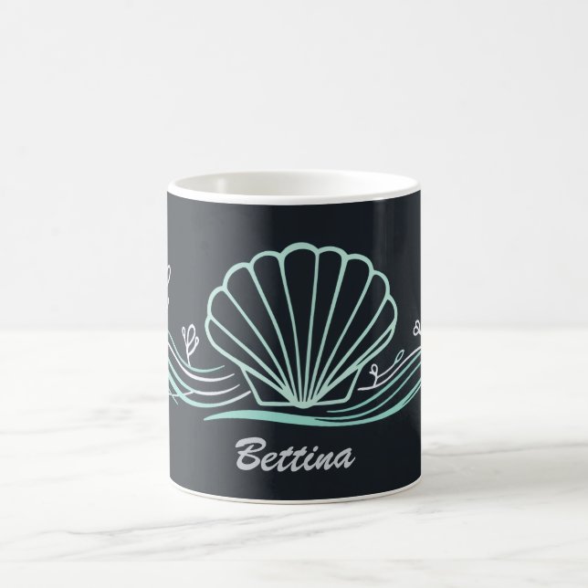 Mug Coquille sur fond vert foncé (Centre)