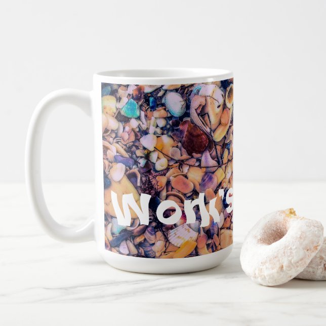 Mug Coquilles marines et galets (Avec donut)