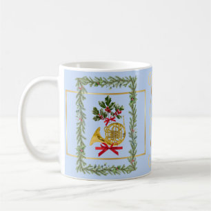 Mug Cor d'harmonie français élégant Noël Bleu clair