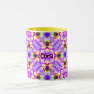 Mug CORA ~ Modèle floral pour Pâques ~ Personnalisé