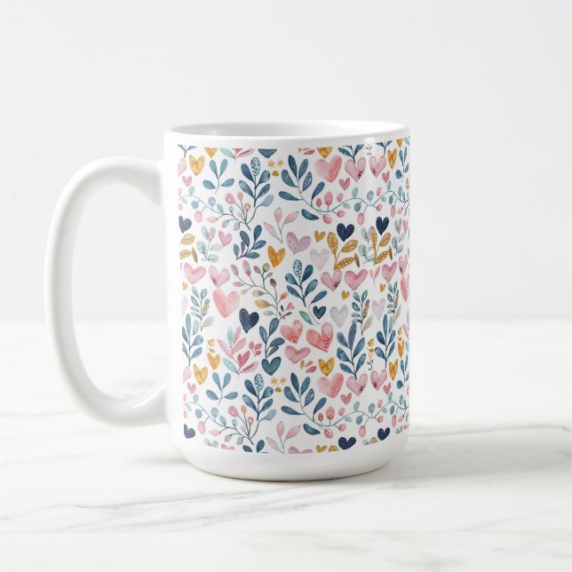 Mug Corações em aquarela (Gauche)