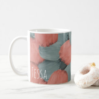Mug Corail Atténué et Coup de Pinceau Sauge