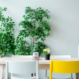 Mug Corail bleu pastel à vague minimaliste avec nom