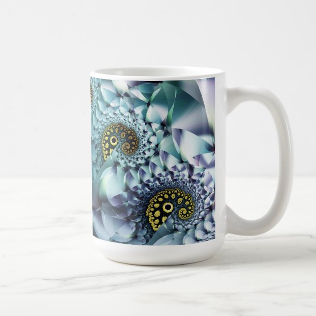 Mug Corail & Coques Art Abstrait (Droite)