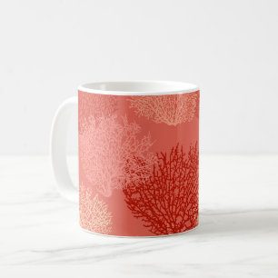 Mug Corail de ventilateur imprimé, nuances de corail o
