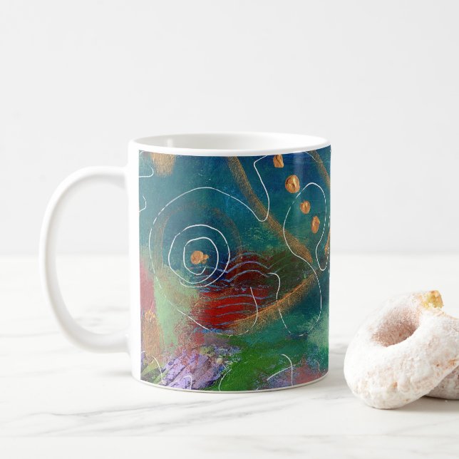 Mug Corail orné de bijoux (Avec donut)
