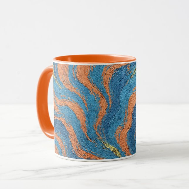 Mug coral and indigo waves (Devant gauche)