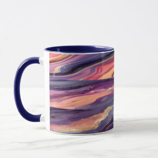 Mug coral and violet pattern