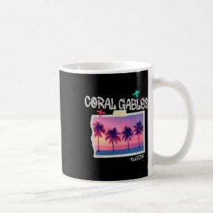 Mug Coral Gables Floride Rétro Surfeur Vintage Plage F