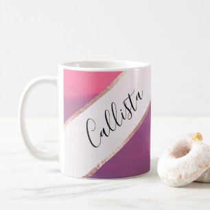 Mug Coral rose violet moderne Vagues Abstraites Art