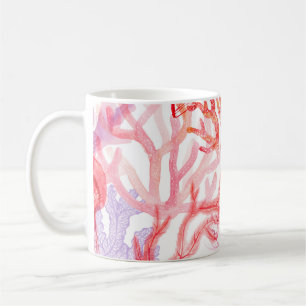 Mug Coraux aquarelles. Motif sans couture avec sous