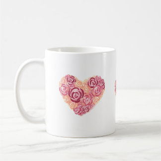 Mug Corazon de flores en acuarela
