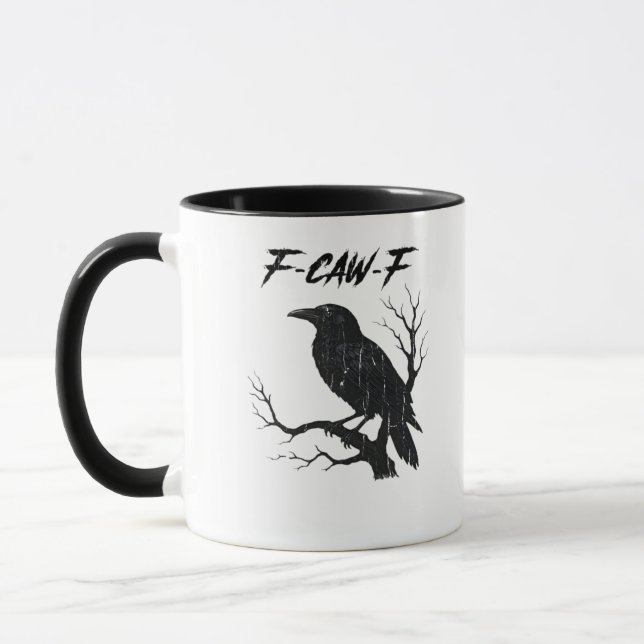 Mug Corbeau drôle F-Caw-F (Gauche)