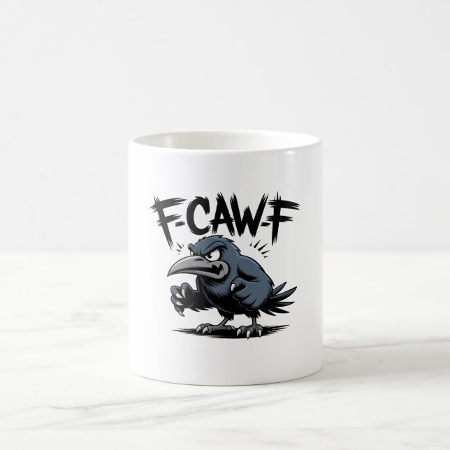 Mug Corbeau en colère “F-CAW-F ” – Création de dessin  (Centre)