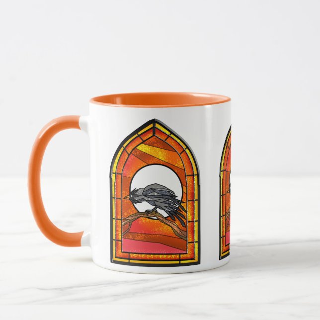 Mug Corbeau en verre tendu (Gauche)