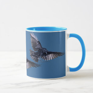 Mug Corbeau en vol Musique d'amoureux de la faune